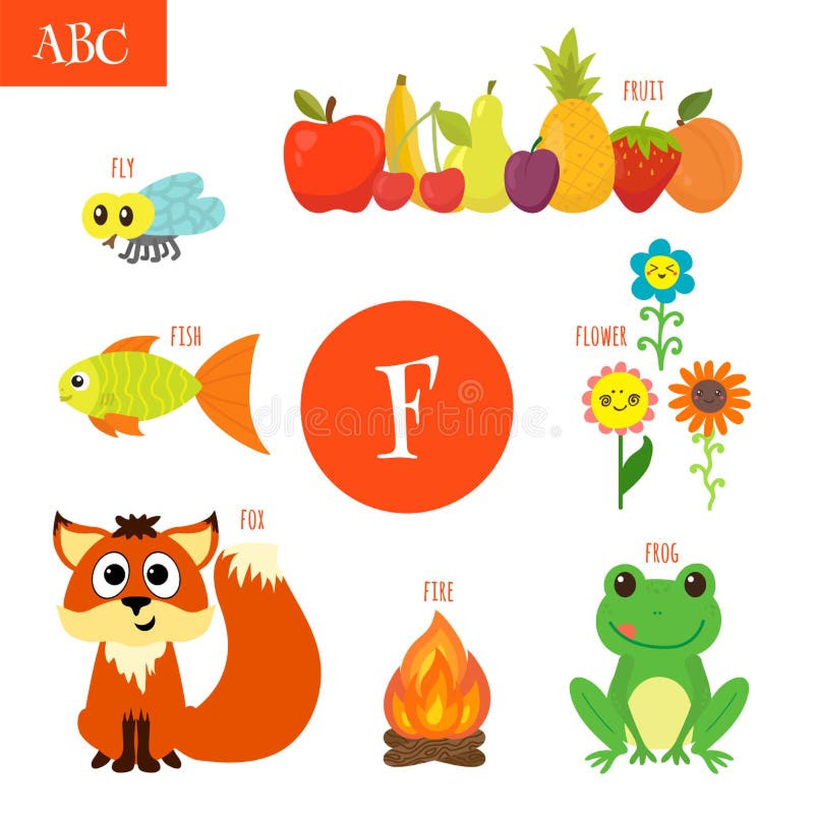 letra-f-alfabeto-de-la-historieta-para-los-ni%C3%B1os-flor-zorro-fuego-rana-75522847